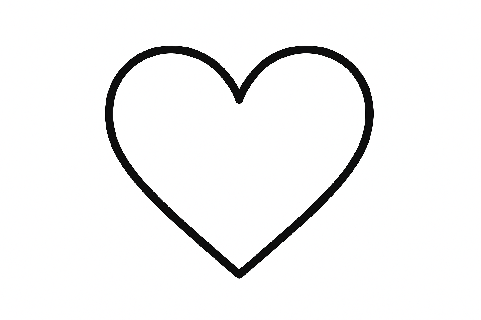 Heart icon outline black and white
