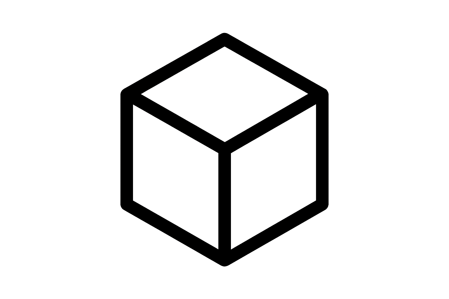 Outlined black and white dimension icon 