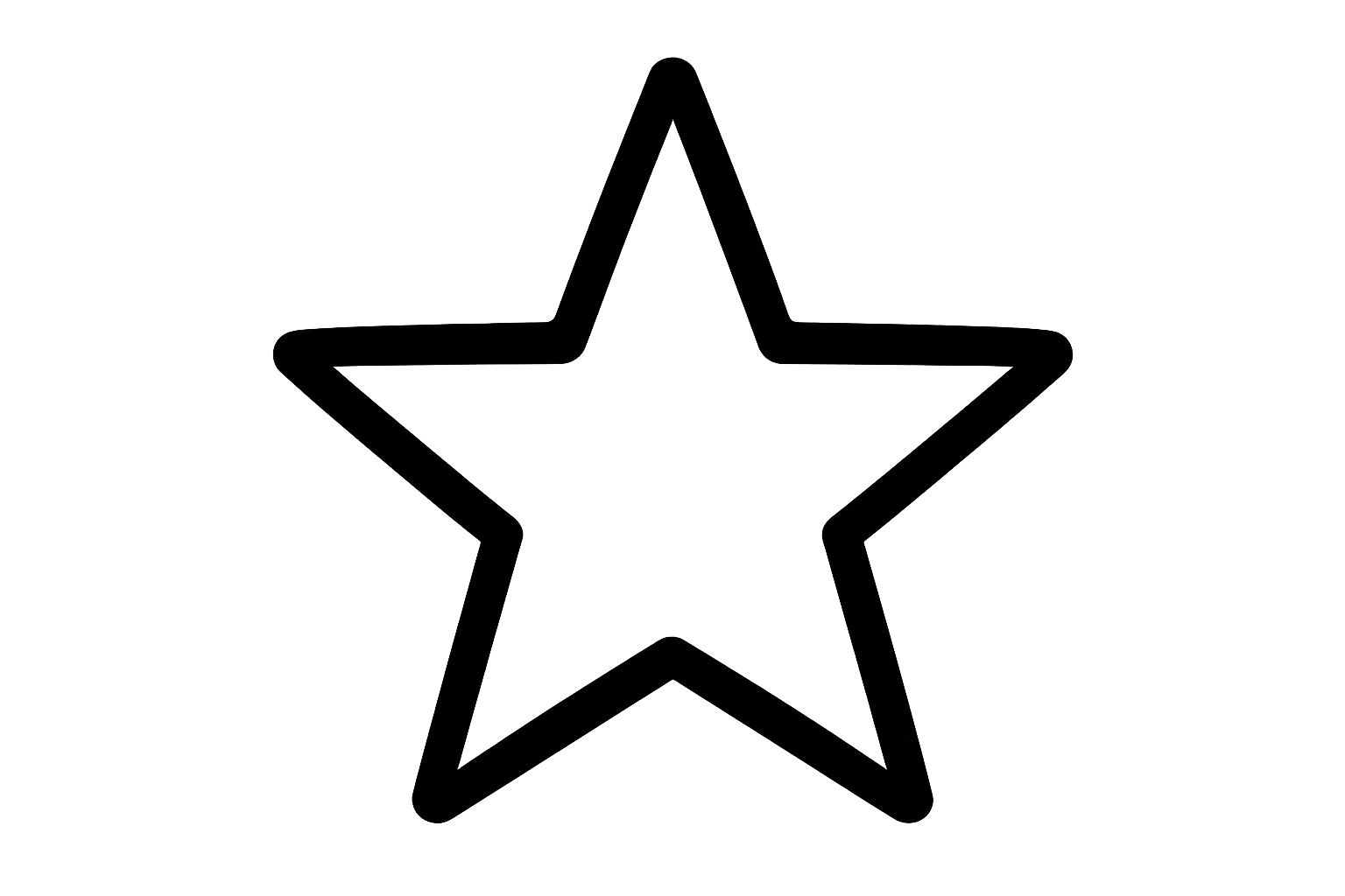 Outlined star black and white 