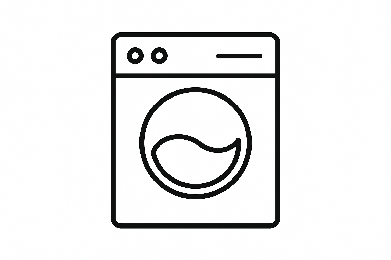 Washcare icon outline black and white
